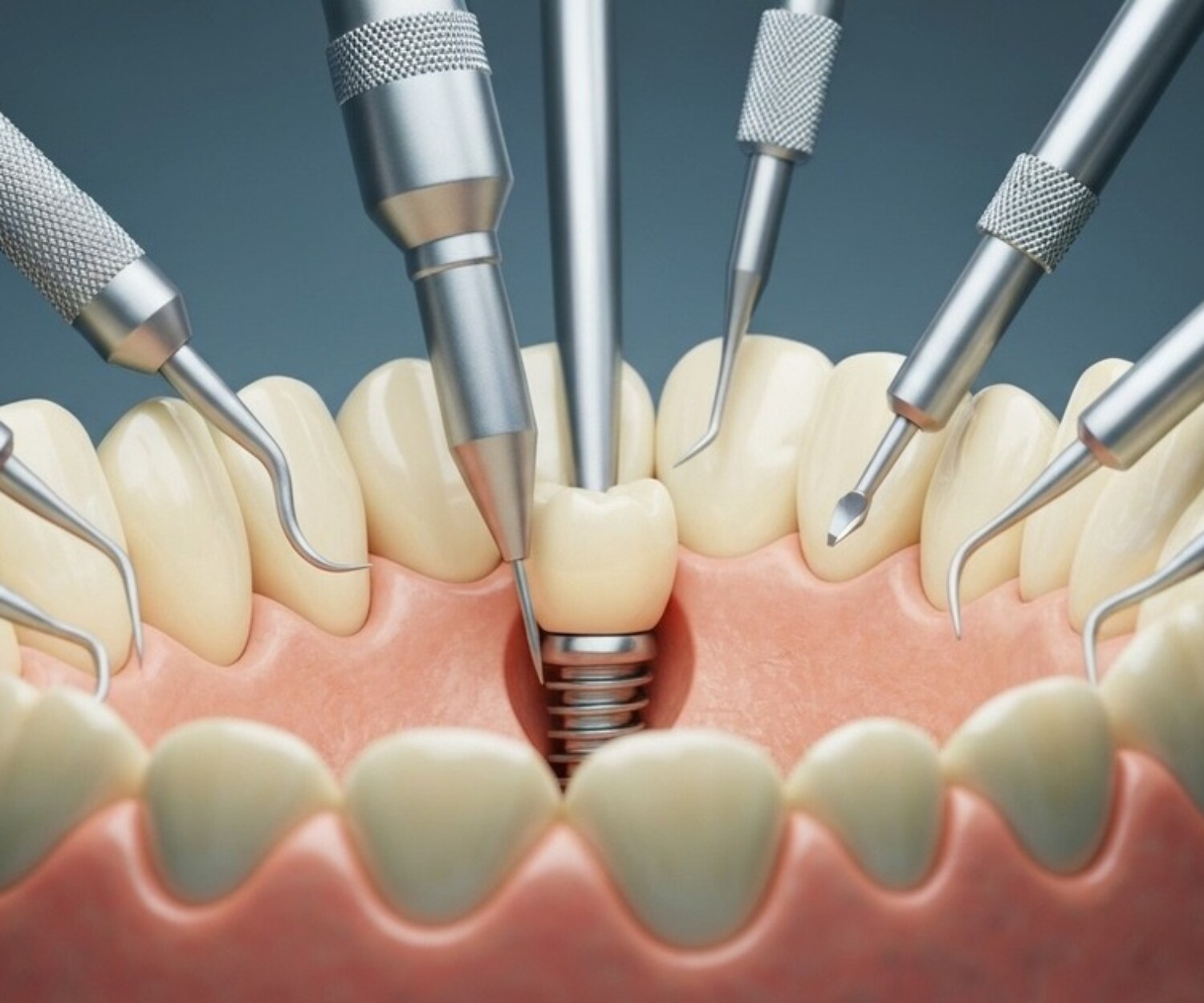 Dental implant inserted in jawbone