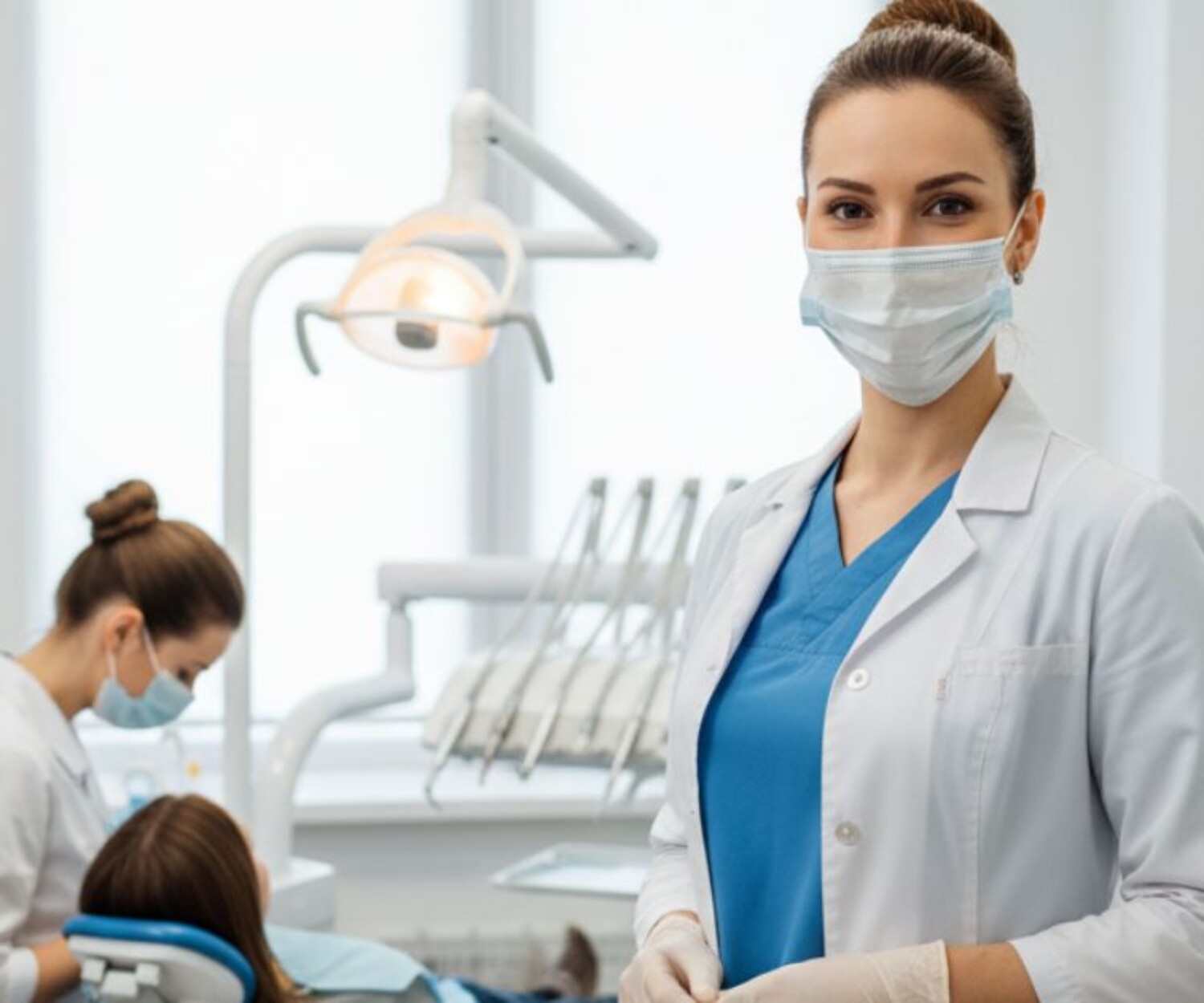 Dentist in clinic