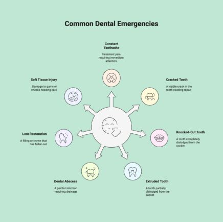 Infographic showcasing list of dental emergencies.