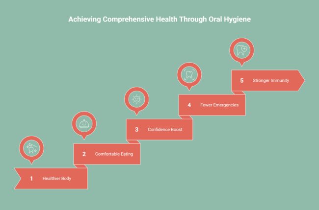 Infographic showing benefits of oral hygiene