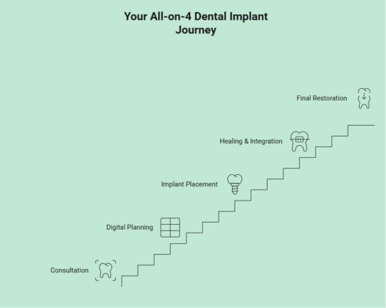 Infographic showing your all-on-4 dental implant journey