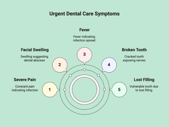Infographic showcasing signs you need urgent dental care