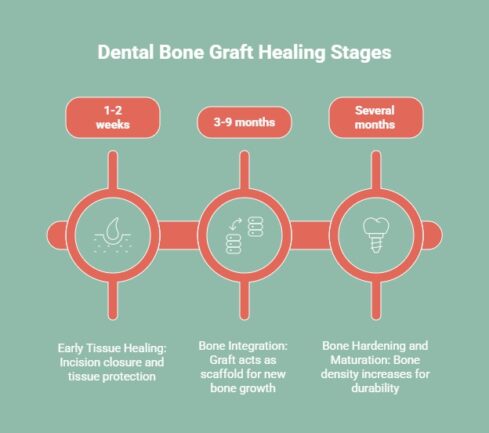 Infographic of What Are The Main Dental Bone graft Healing stages