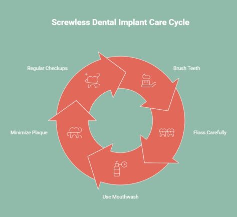Infographic on How to Care for a Screwless Dental Implant