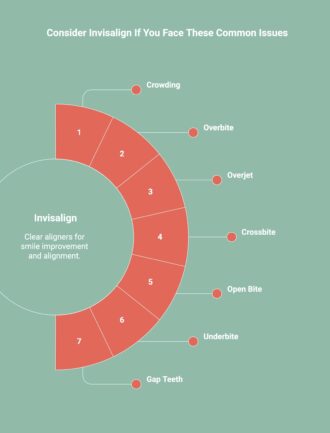Infographic showcasing common issues that require invisalign treatment