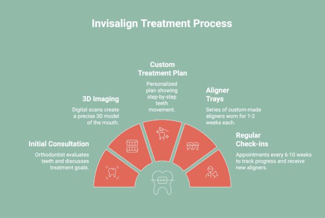Infographic showcasing the invisalign overbite correction process