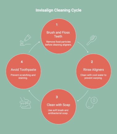 Infographic showcasing invisalign cleaning cycle