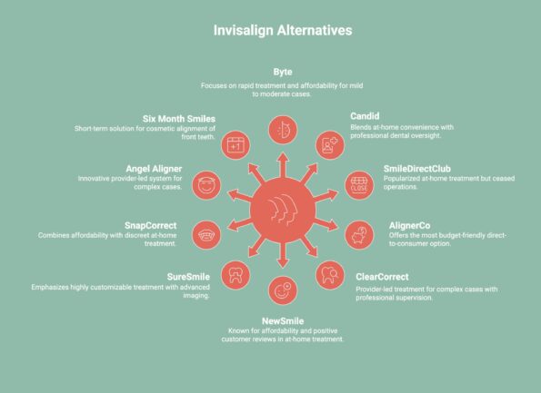 Infographic showcasing ten best invisalign alternatives