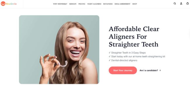 Screenshot of newsmile homepage