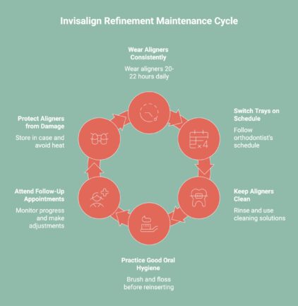 infographic showcasing invisalign refinement maintenance cycle
