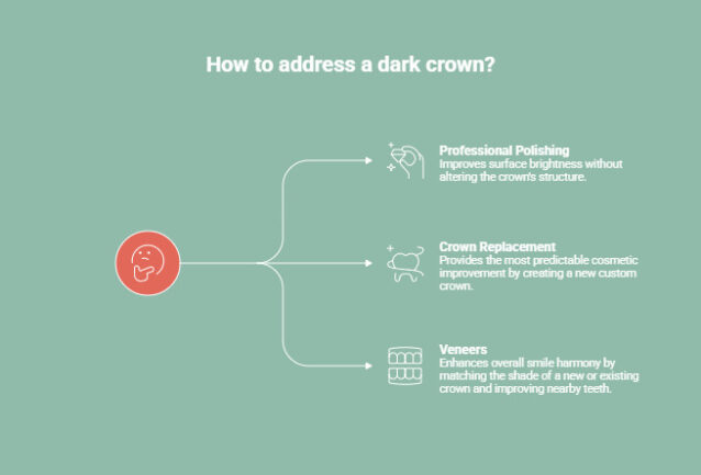 Infographic on What Cosmetic Options Fix a Dark Crown