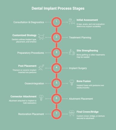 infographic showcasing the Dental Implant Process