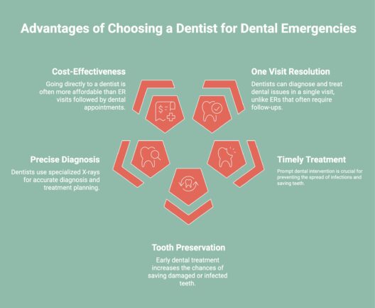 Infographic on Advantages of Choosing a Dentist for Dental Emergencies