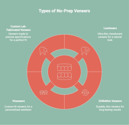 Infographics on Types of No-Prep Veneers