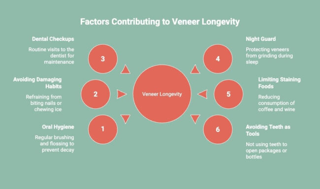 Infographics on Factors Contributing to Veneer Longevity