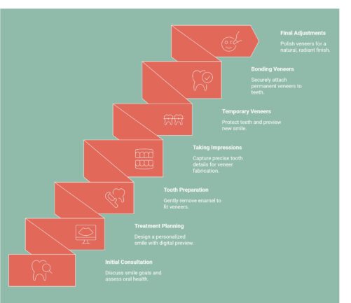 Infographic on Step-by-Step Process of Getting Porcelain Veneers
