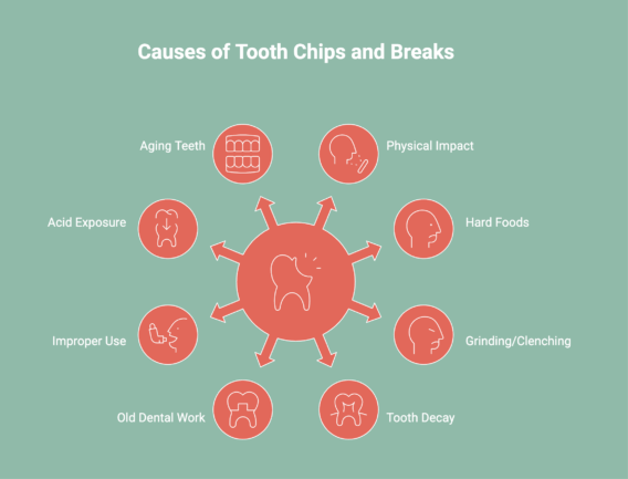 Infographic on Causes of Tooth Chips and Breaks
