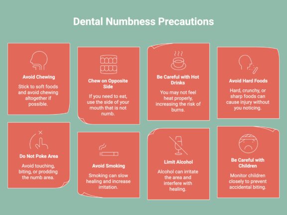 Infographic on Dental Numbness Precautions