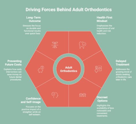 Infographic on Driving Forces Behind Adult Orthodontics