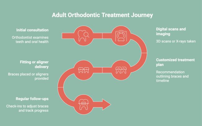 Infographic on Adult Orthodontic Treatment Journey
