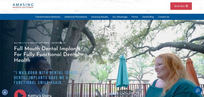 Screenshot on Amazing Dental Solutions home page
