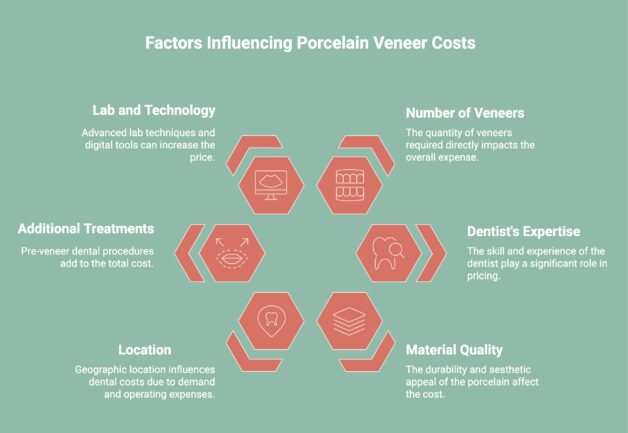 Infographic on Factors Influencing Porcelain Veneer Costs