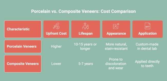 Infographic on Porcelain vs. Composite Veneers