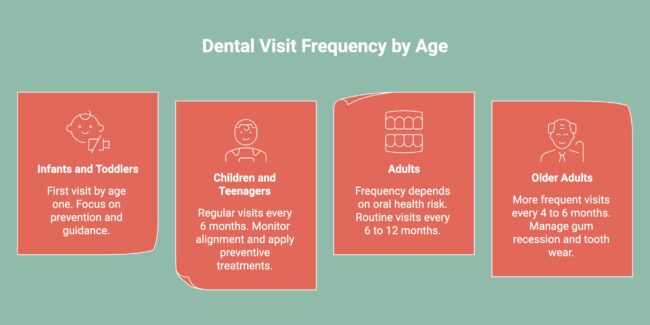 Infographic on Dental Visit Frequency by Age