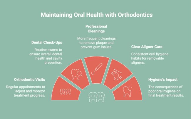 Infographic on Maintaining Oral Health with Orthodontics